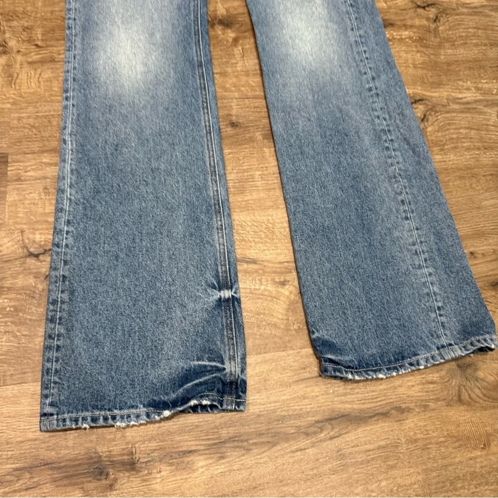 GRLFRND Blue Bootcut High-Rise Jeans